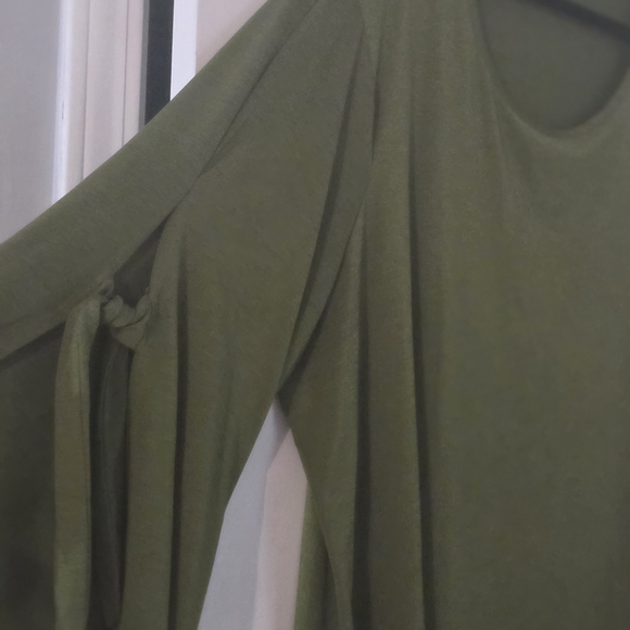 Cato Long Sleeve Olive Top - Picture 3 of 4